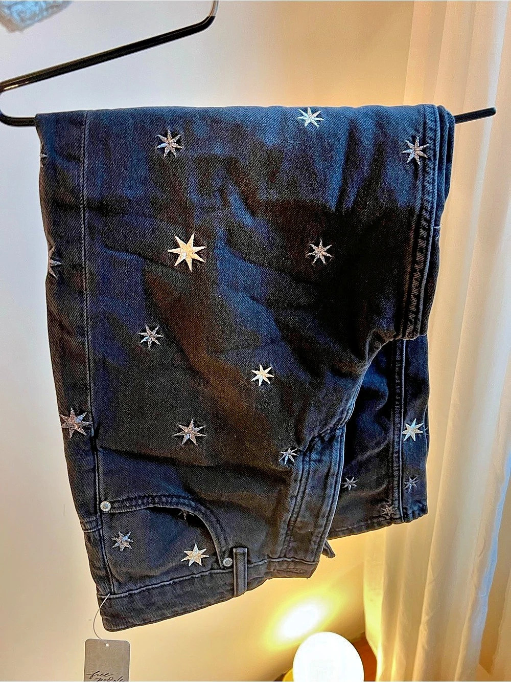 We The Free Star Print Boyfriend Jeans Black NWT